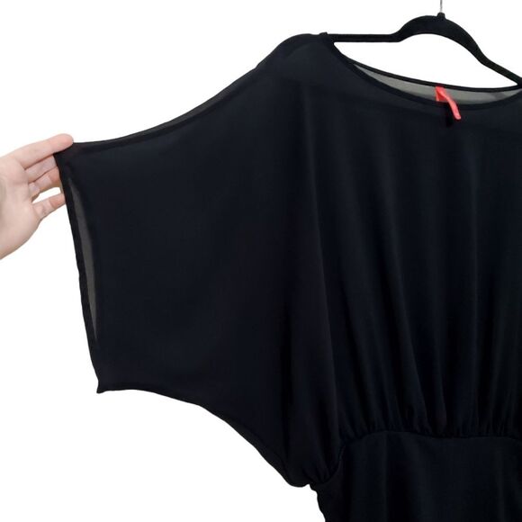 Ruby Ribbon Womens Sheer Banded Black Blouse Size XS - Picture 4 of 12